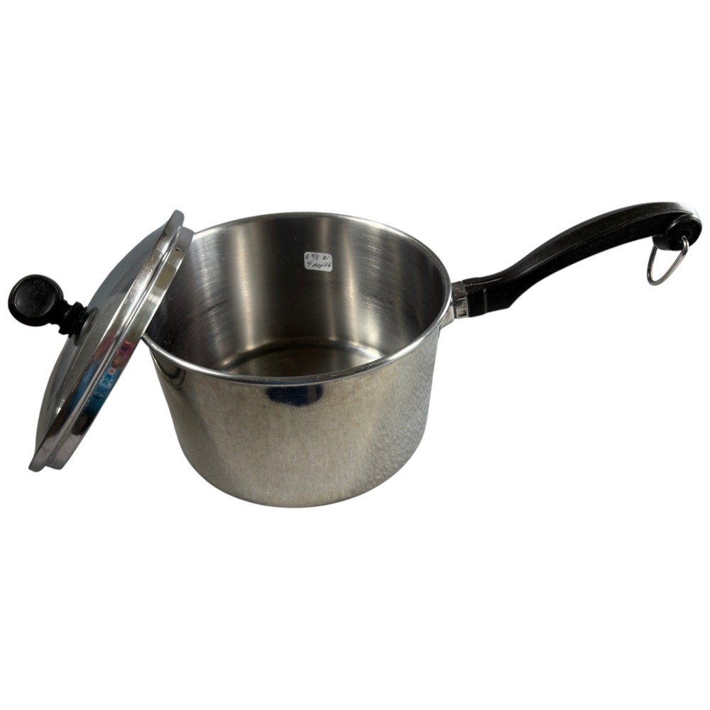 Vintage Farberware Aluminum Clad 2 Qt Saucepan Pot with Lid Stainless Steel